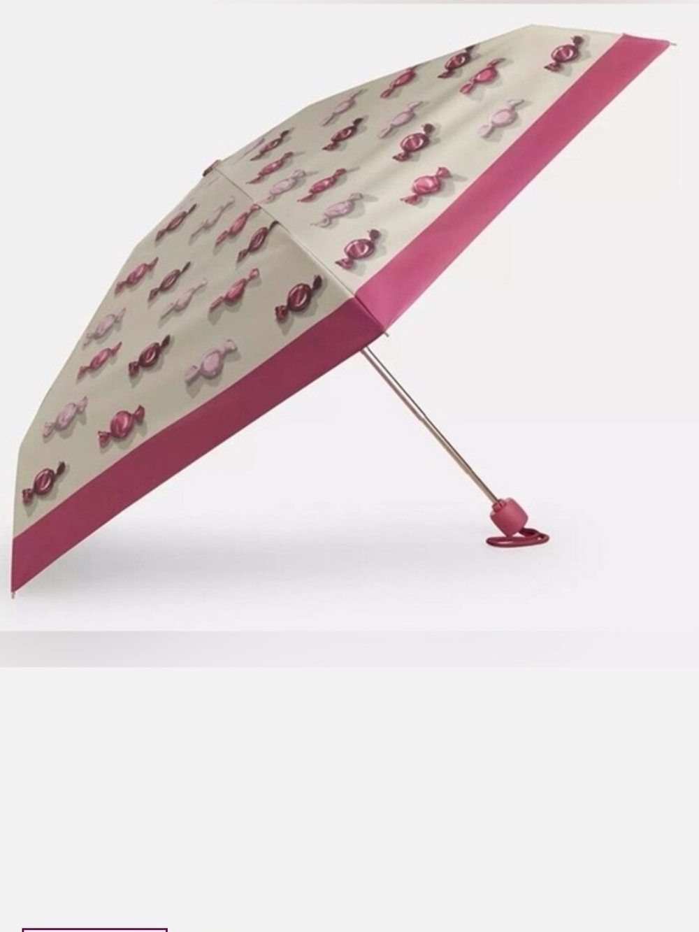 Coach Pink Candy-Print Compact Umbrella - NWT